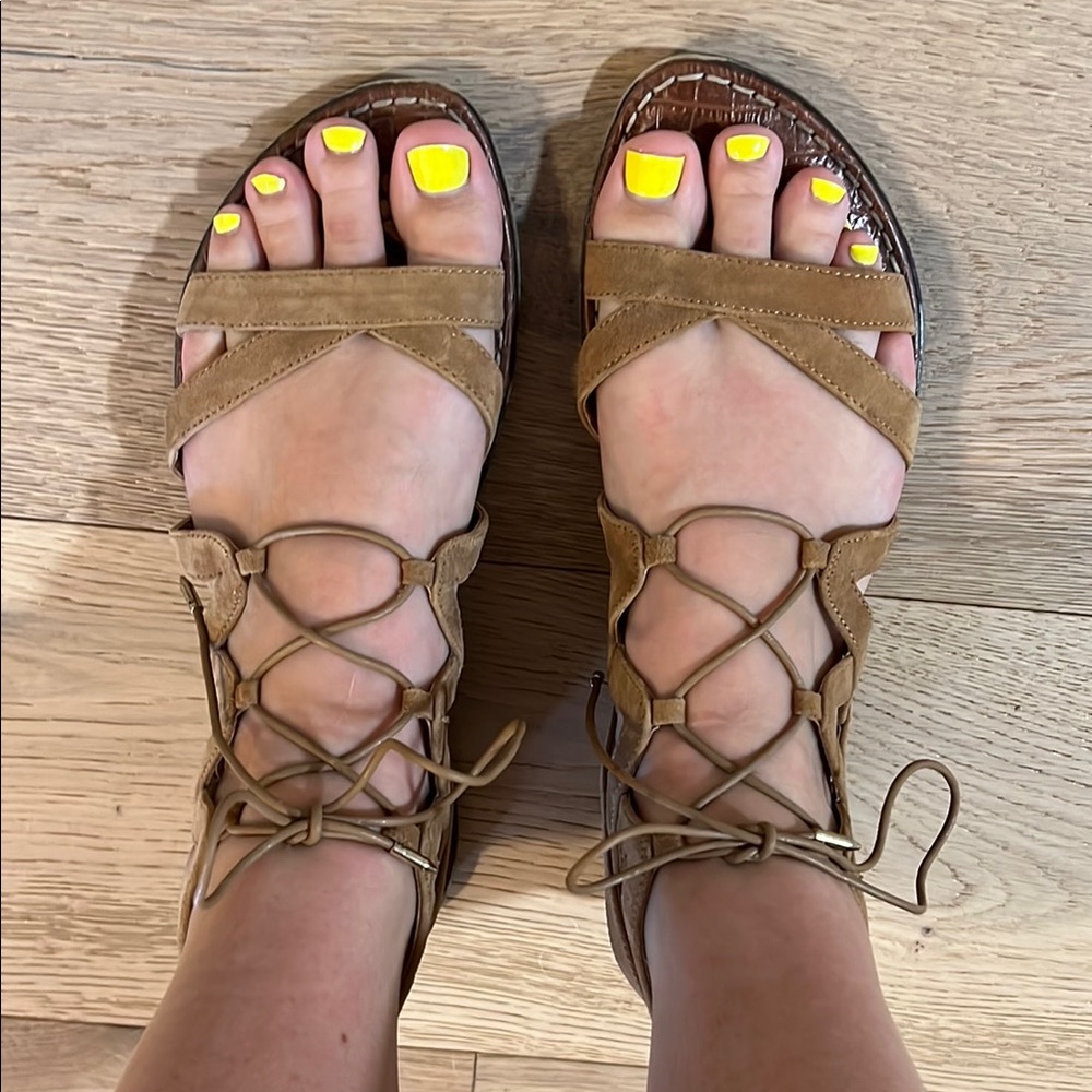 Sam Edelman Tan Lace-Up Gladiator Sandals